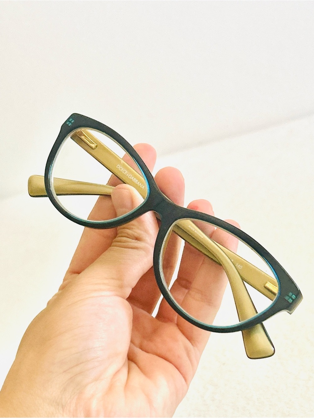Dolce & Gabbana DG3232 2958 Womens  Cat Eye Petroleum/Gold Eyeglasses